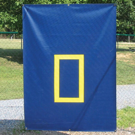 CageSaver H.D. Backdrop (Navy Blue with Yellow Strike Zone)
