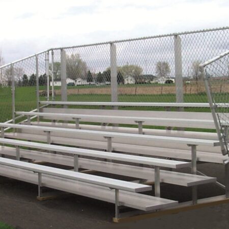"Preferred" 5 Row Aluminum Bleachers with Guardrails 15' L