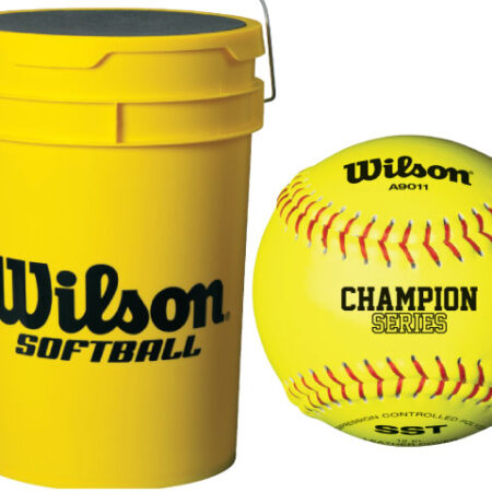 2 Dozen Wilson NFHS Softballs 12" with Ball Bucket